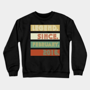 8 Year Old Funny Legend Since February 2016 8th Crewneck Sweatshirt